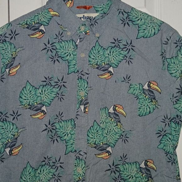 Urban Pipeline Max Flex toucan tropical bird button down  casual shirt  Sz S - Picture 3 of 6